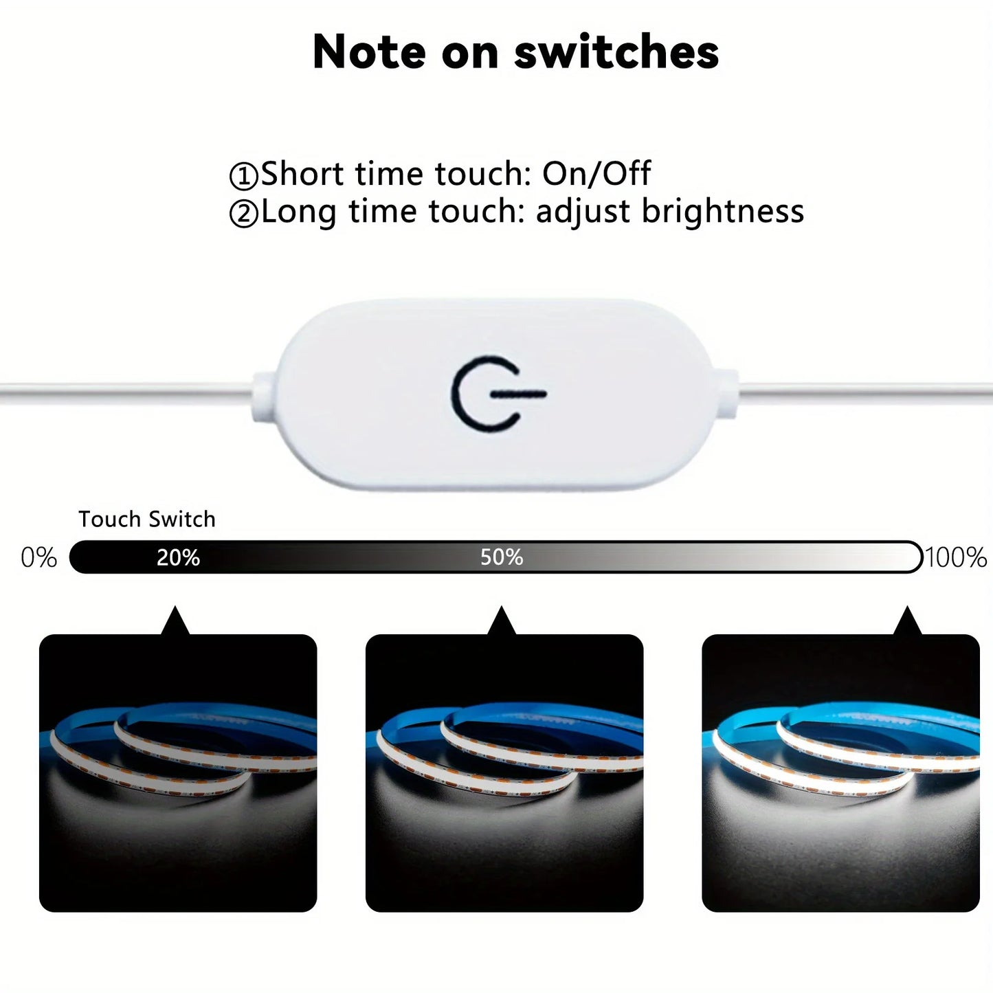 LED Strip Lights 5V USB Touch Sensor, Dimmable, Flexible Tape for TV, Mirror, Room Decor