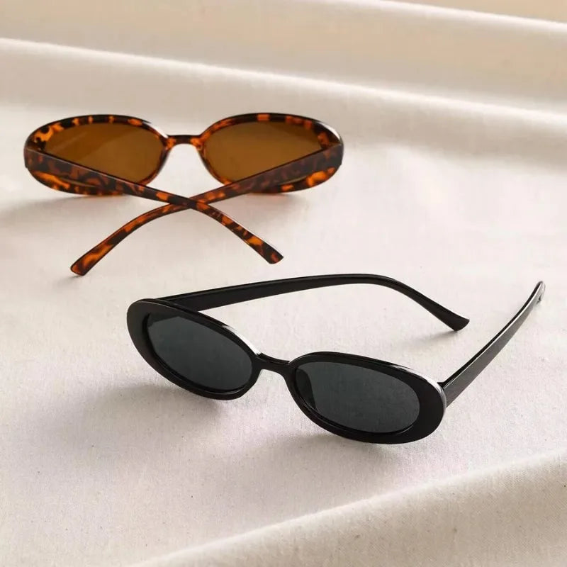 Retro Oval Sunglasses Unisex Metal Frame UV400 Classic Outdoor Eyewear