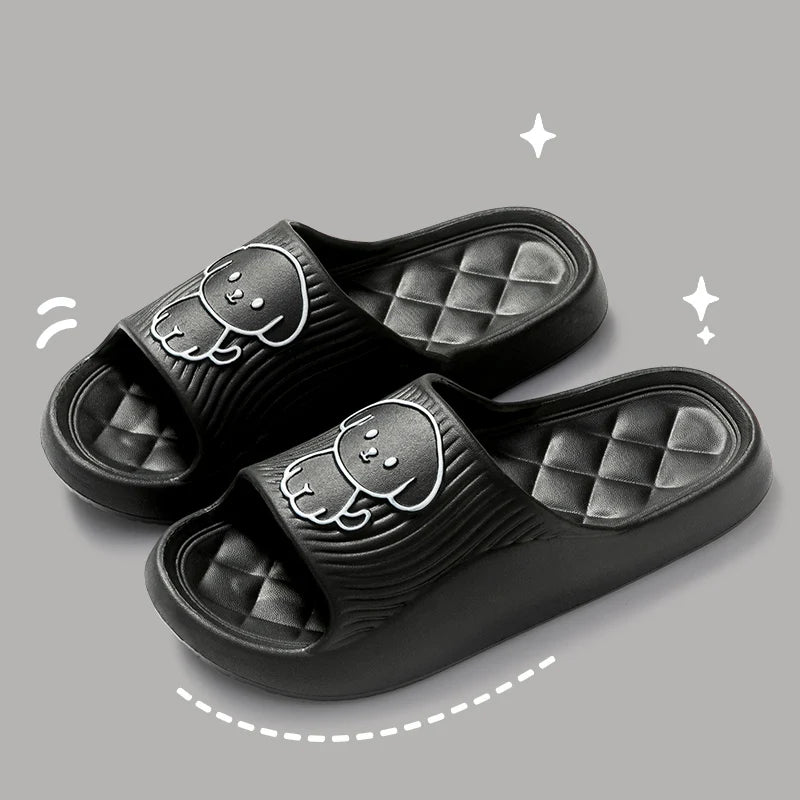 Cartoon Puppy Soft Slides Non-Slip Sandals for Men & Women Summer Use