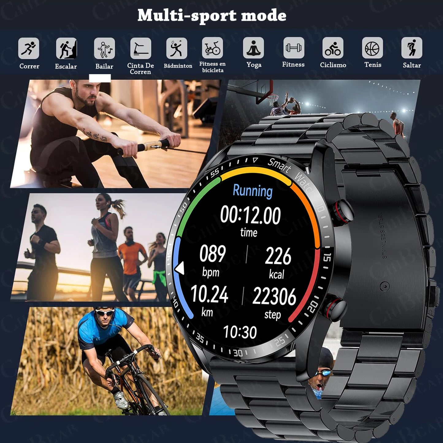 Men's Smart Watch 1.5 Inch Full Touch Screen, Bluetooth Call, Fitness & Sports Smartwatch for Android & iOS