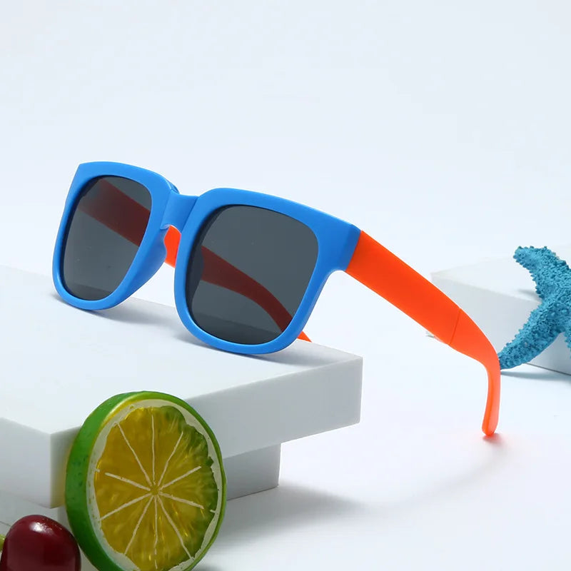 Kids Colorful Foldable Sunglasses UV400 Square Shades for Boys & Girls