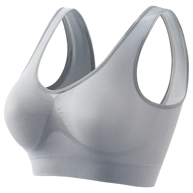 Women's Seamless Sports Bra Wireless Yoga Vest with Removable Pads