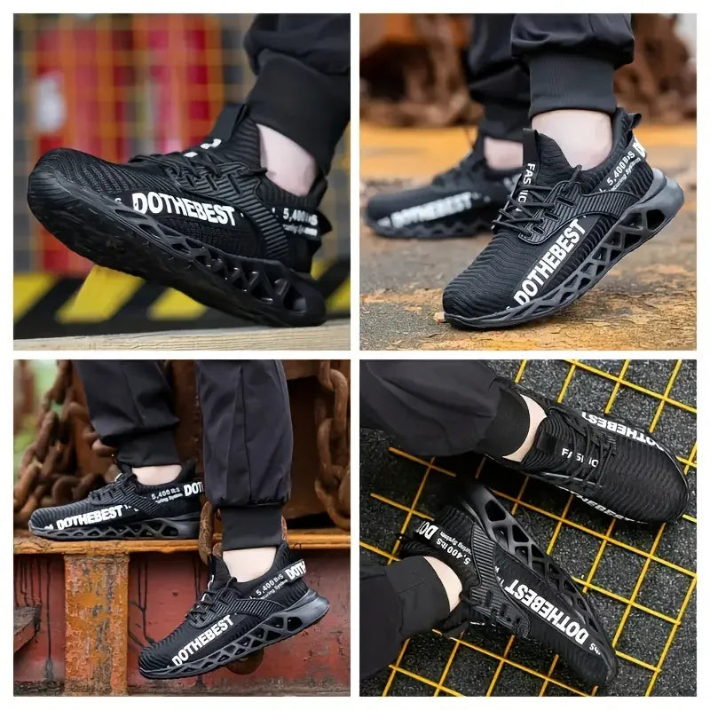 Unisex Steel Toe Safety Work Shoes Lightweight Anti-Puncture Sneakers