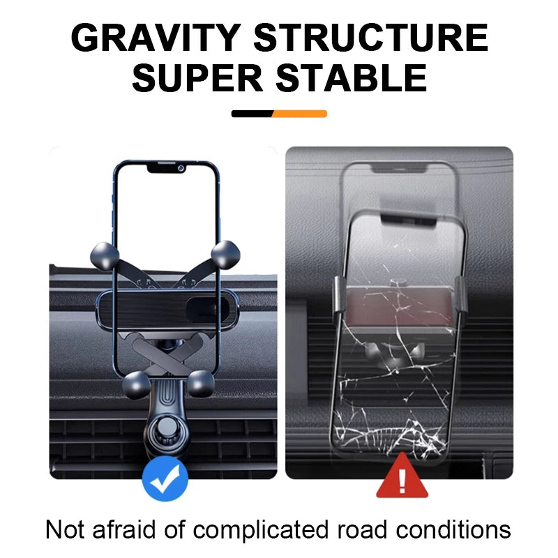 Gravity Car Phone Holder 360° Air Vent Mount for 4.7–7'' Smartphones