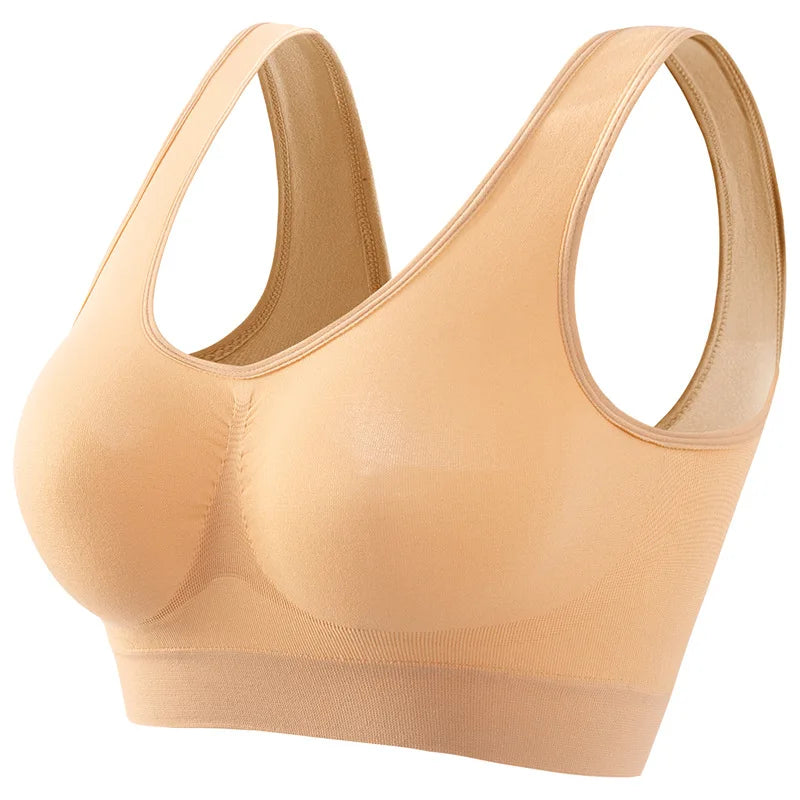 Women's Seamless Sports Bra Wireless Yoga Vest with Removable Pads