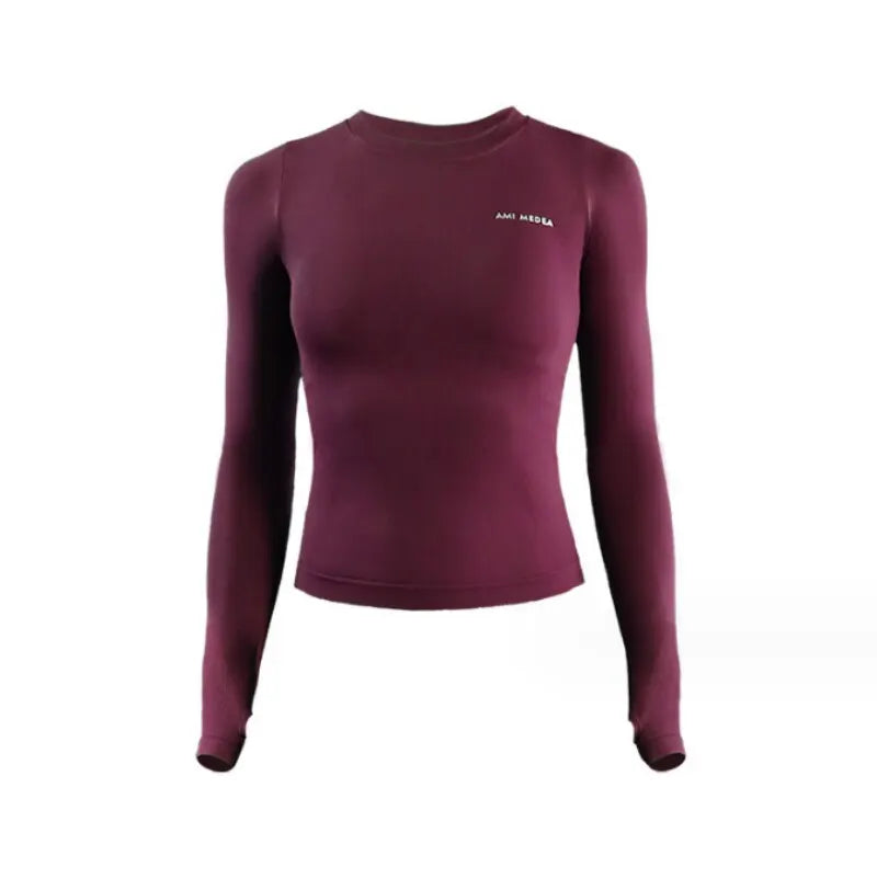 Women's Long Sleeve Yoga Shirt Sports Top Gym Running Fitness Workout Tee