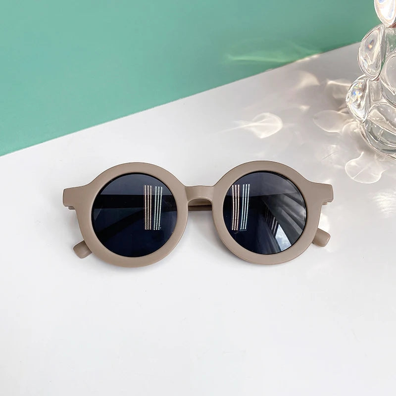 Kids Vintage Round UV400 Sunglasses Frosted Acrylic Fashion Shades
