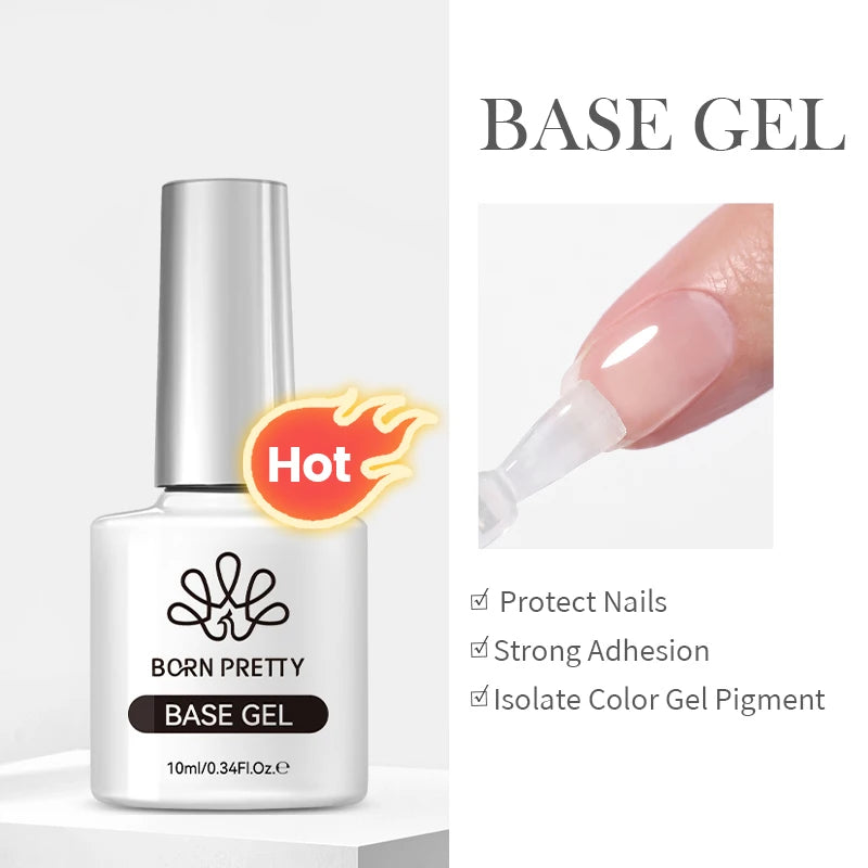 10ml Top & Base Coat Gel Nail Polish Soak Off UV LED Long-Lasting Shine