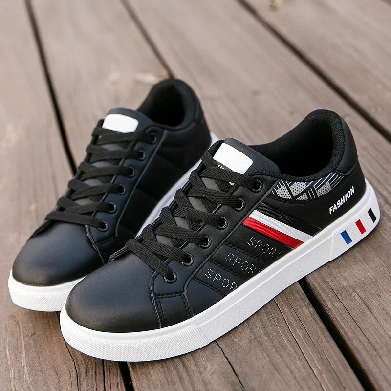 Unisex Casual White Sneakers Fashion Lace-Up Vulcanized Shoes Plus Size