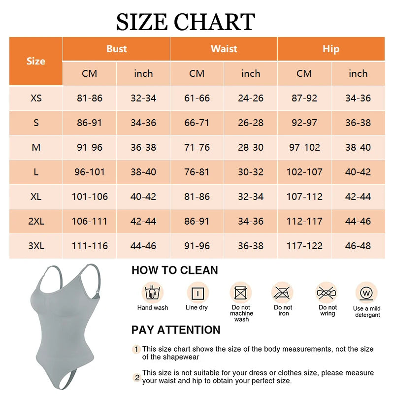 Women's Smoothing Bodysuit Shapewear – Thong Full Body Slimmer Faja