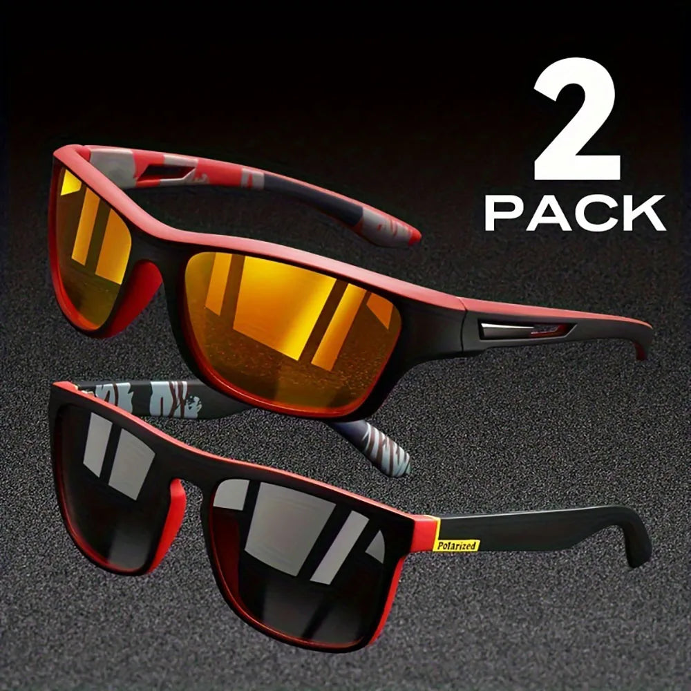 2PCS Polarized UV Sunglasses – Anti-Glare Summer Shades for Travel & Driving