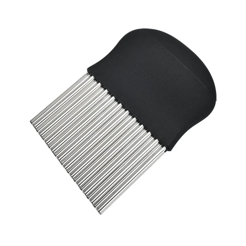 Stainless Steel Crinkle Cutter Wavy Knife for Potato Chips & French Fries