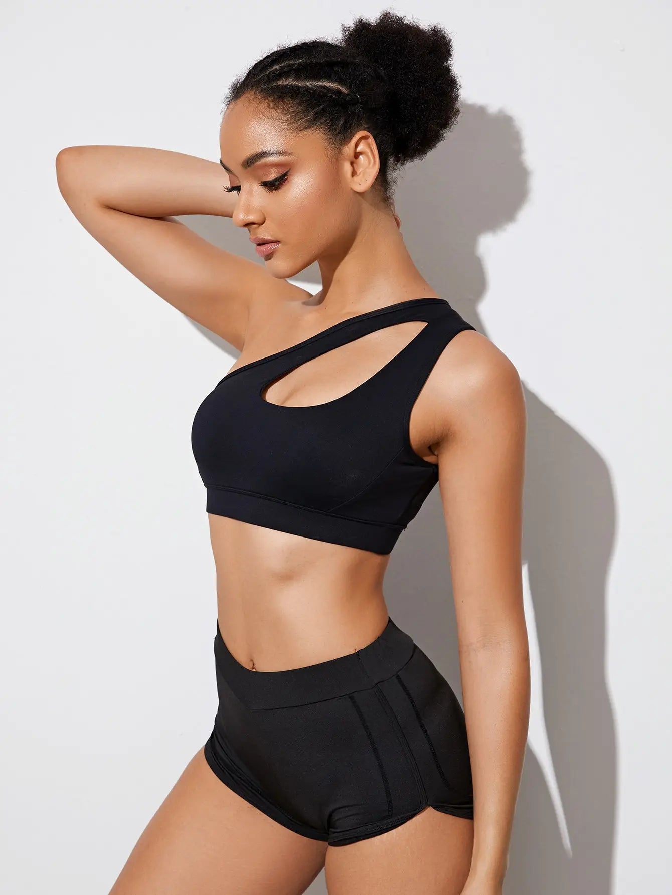 women Sports Bra Push Up Fitness Bras One Shoulder Shockproof Yoga Bra Black White Yoga Running Bra Sexy Vest
