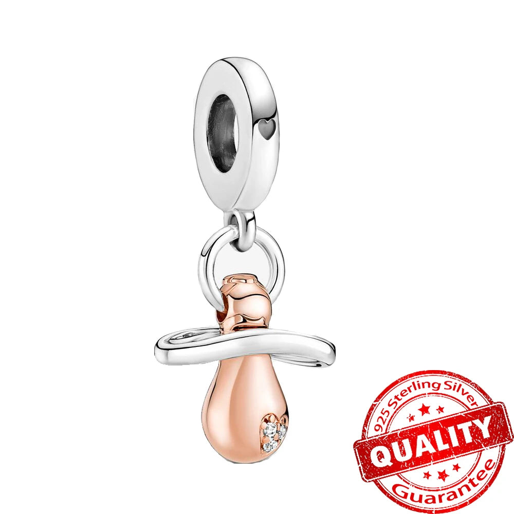 Rose Gold Heart Padlock Key Charm 925 Sterling Silver Bracelet Jewellery Gift