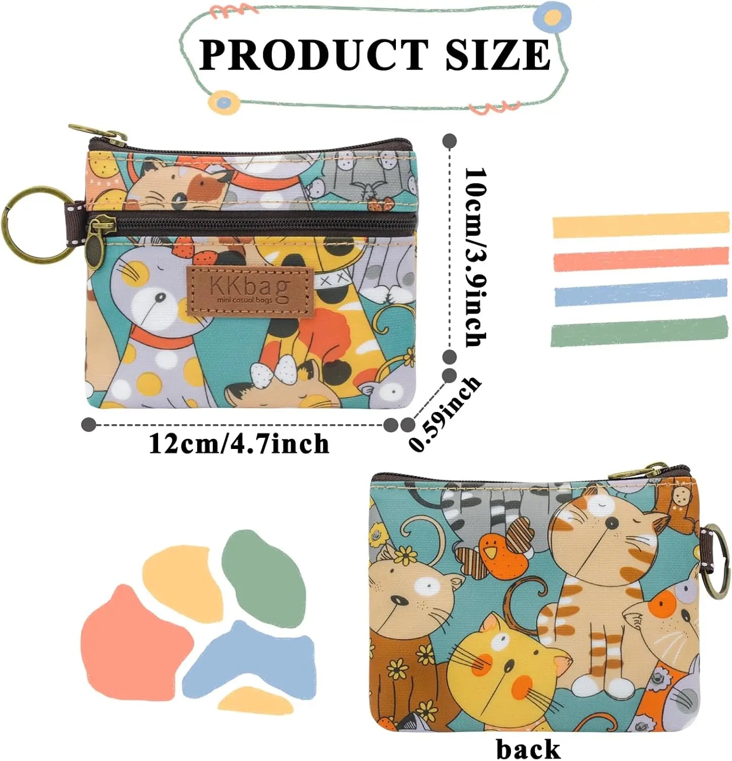 Cute Animal Zipper Wallet Small Coin Purse & Card Holder for Students & Women