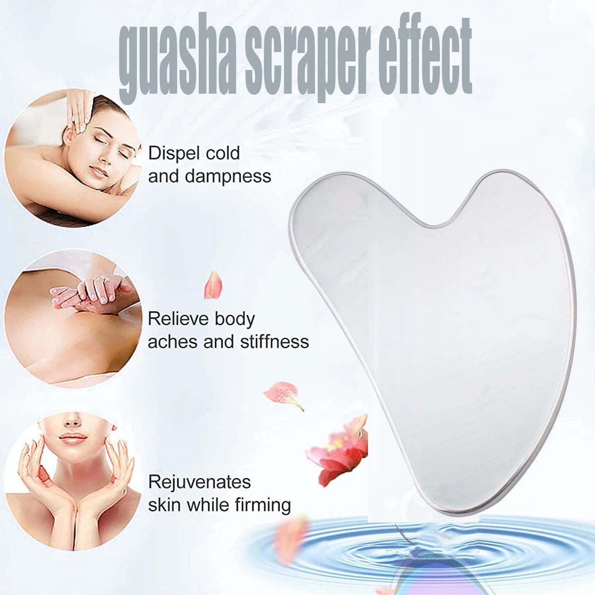 Stainless Steel Gua Sha Scraper Full Body & Face Massage Tool