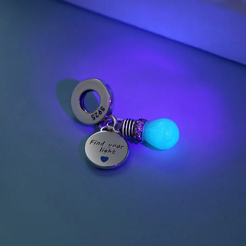 925 Sterling Silver Luminous Firefly Charm Beads for Bracelets & Necklaces