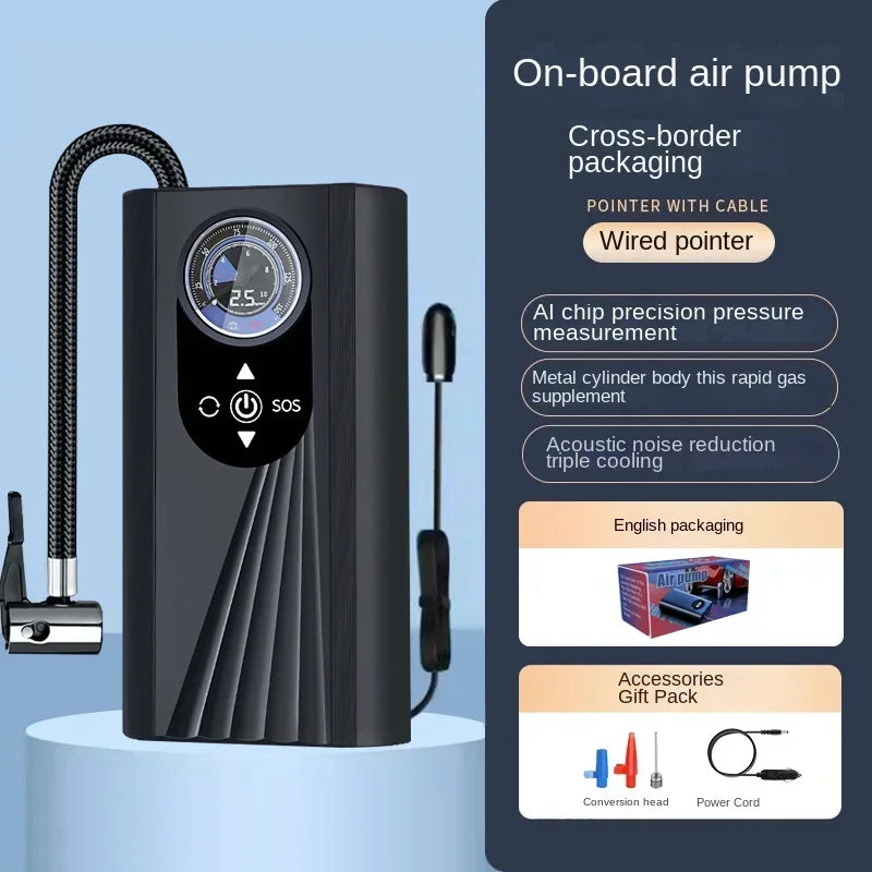 Wireless Car Air Compressor – Electric Tire Inflator Pump for Auto & Bike