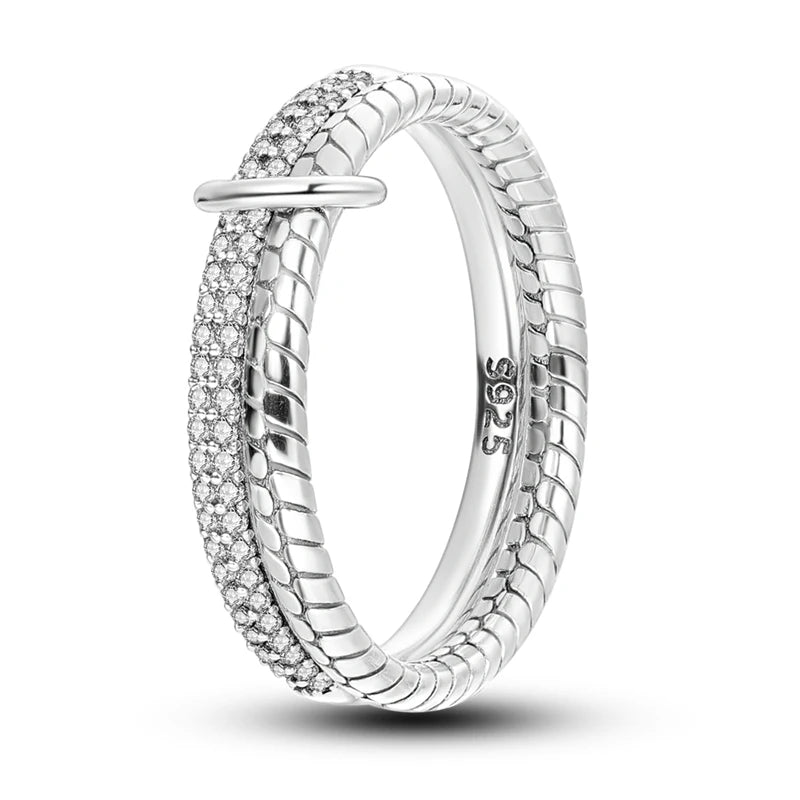 Silver Colour Star Zircon Ring for Women Wedding Engagement Gif