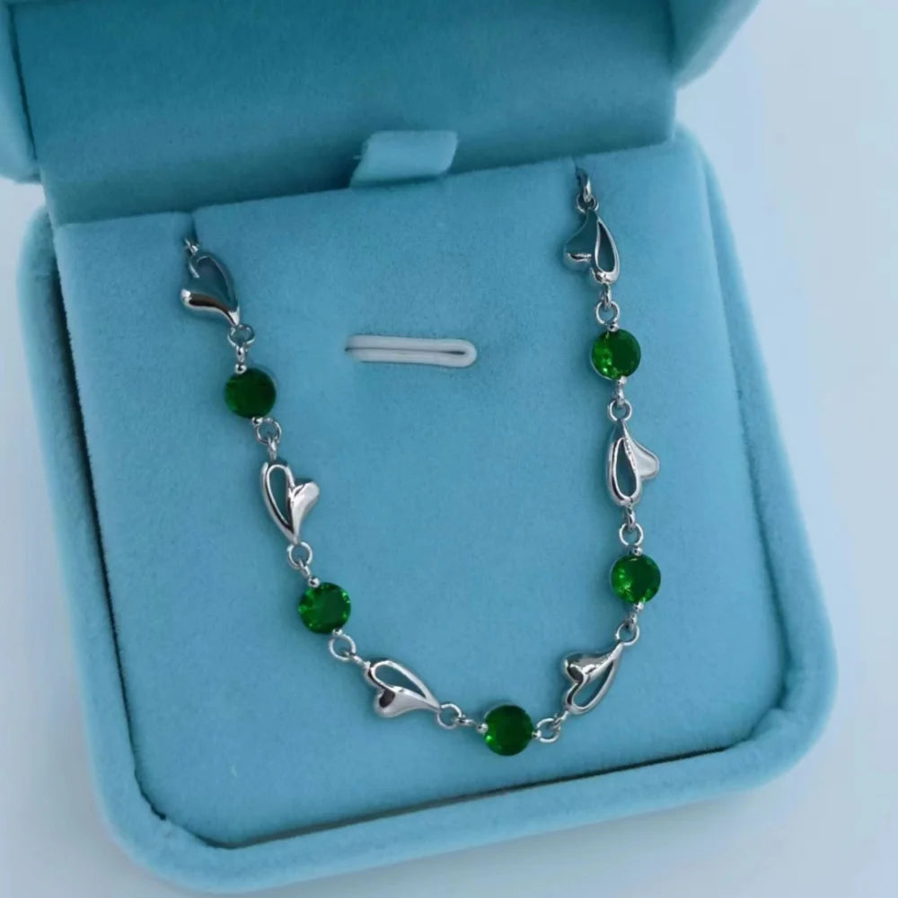 Silver Love Bracelet with Zircon Crystal for Women Gift