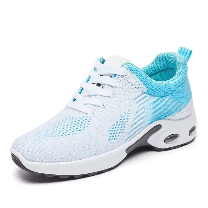 unisex Air Cushion Running Shoes Breathable Mesh Lace-Up Trainers