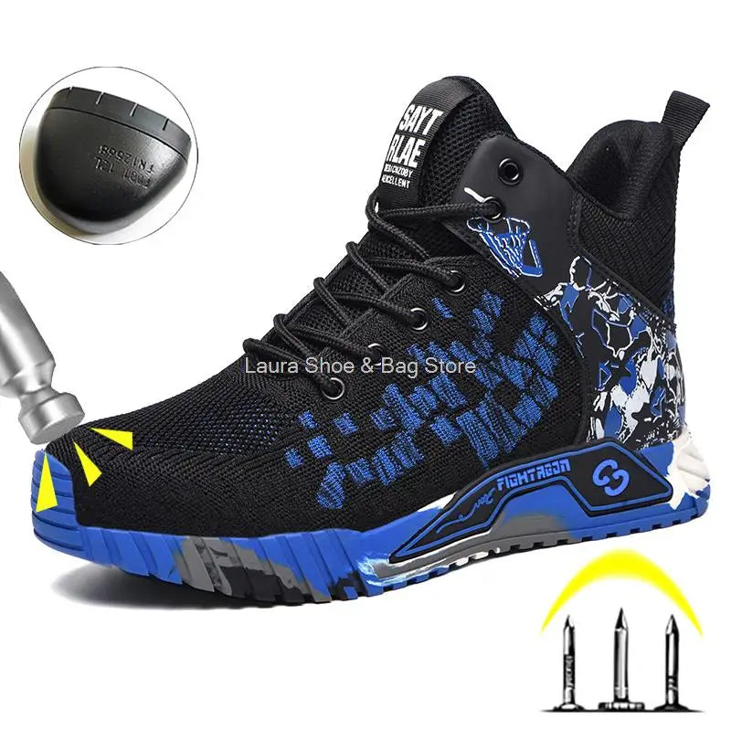 High Top Steel Toe Safety Work Shoes – Breathable Anti-Smash Boots