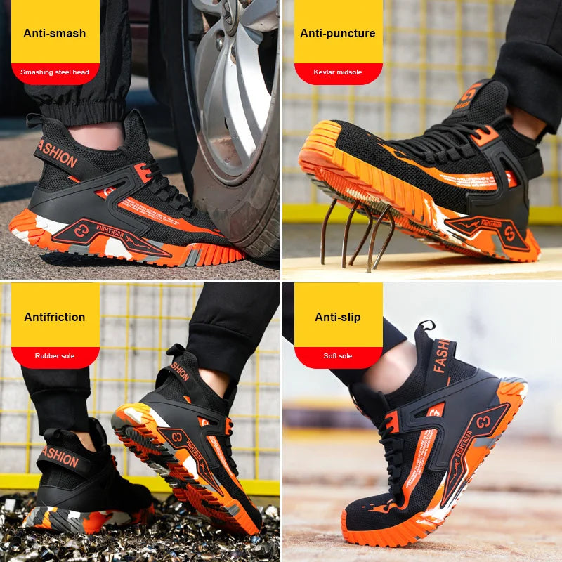 High Top Steel Toe Safety Shoes – Anti-Puncture Work Boots for Men & Women
