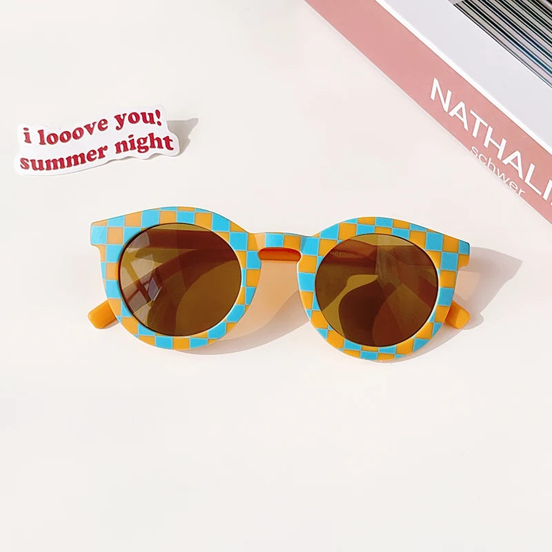 Kids Vintage Round UV400 Sunglasses Frosted Acrylic Fashion Shades