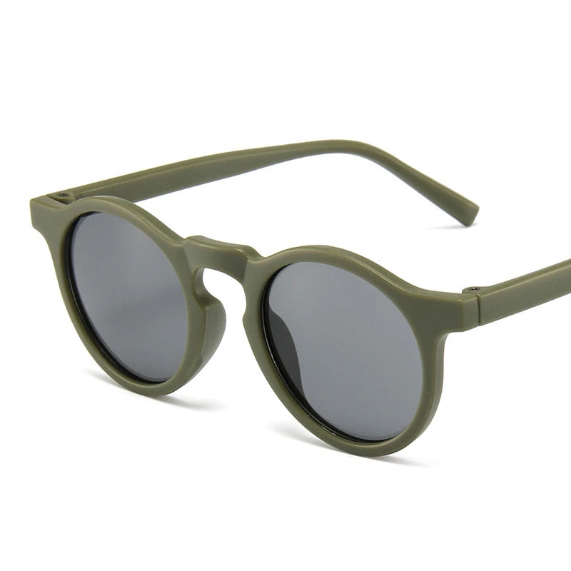 Kids Vintage Round UV400 Sunglasses Frosted Acrylic Fashion Shades
