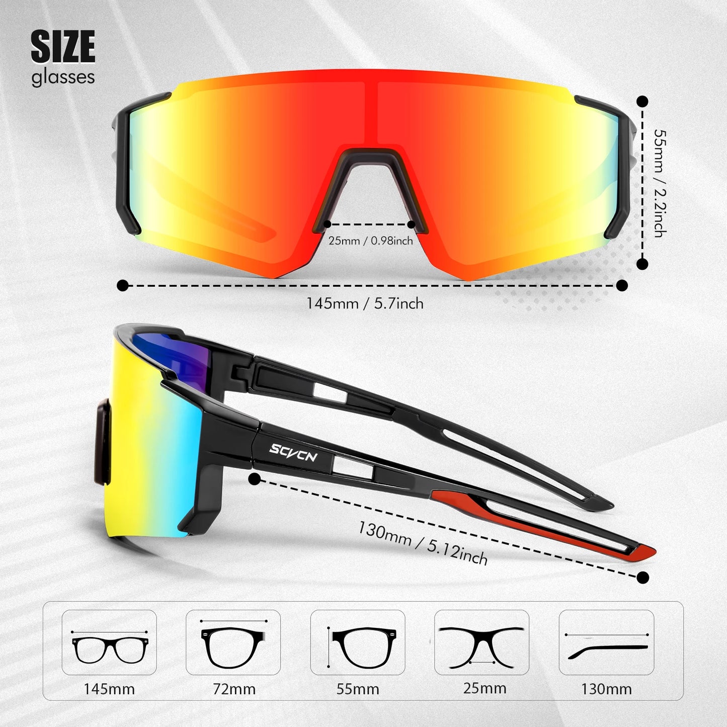 Men’s Sports Sunglasses – UV400 Protection for Cycling, Hiking, Golf & Outdoor Use