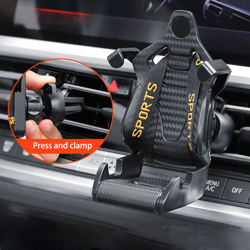 Racing Seat Car Phone Holder Mount Suction Cup Stand for iPhone Samsung