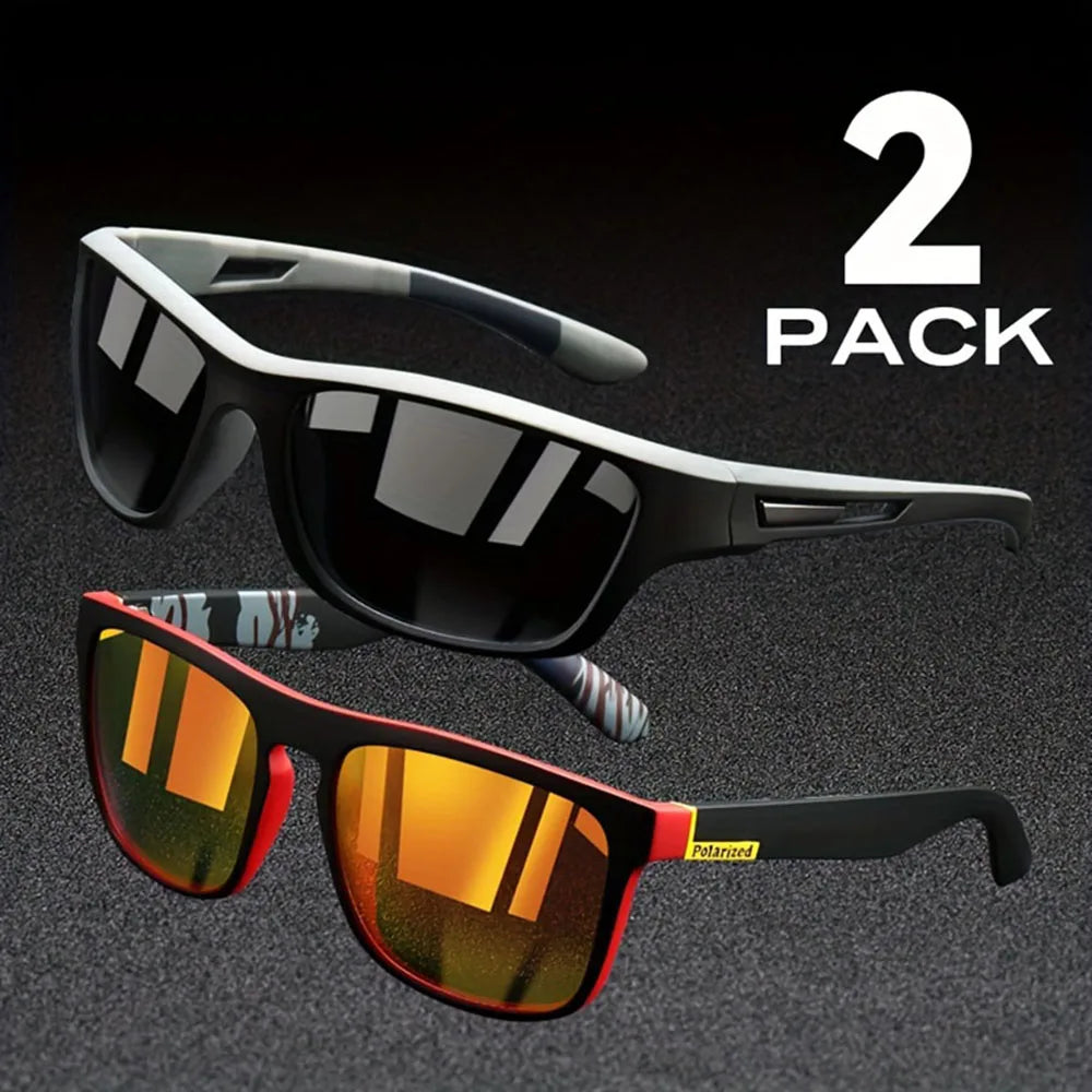 2PCS Polarized UV Sunglasses – Anti-Glare Summer Shades for Travel & Driving