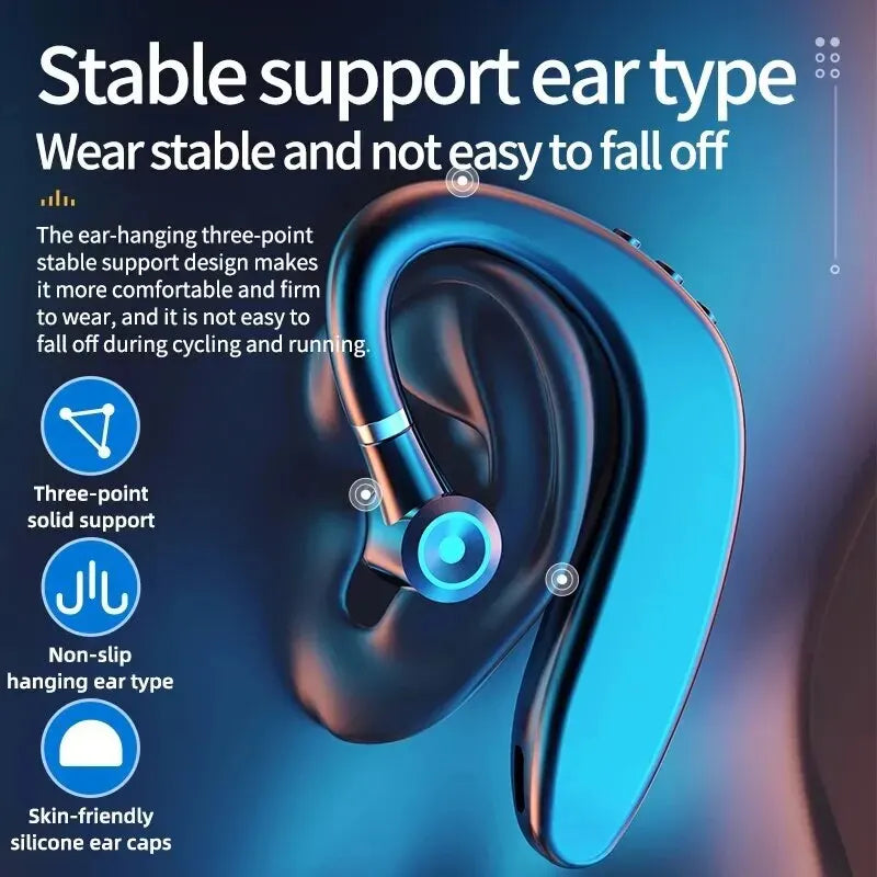 Wireless Bluetooth Headset Single Earbud Long Battery Life Business Earpiece
