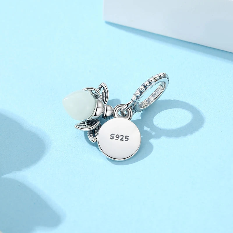925 Sterling Silver Luminous Firefly Charm Beads for Bracelets & Necklaces