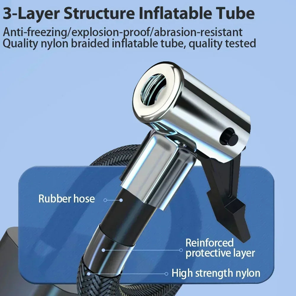 Wireless Car Air Compressor – Electric Tire Inflator Pump for Auto & Bike