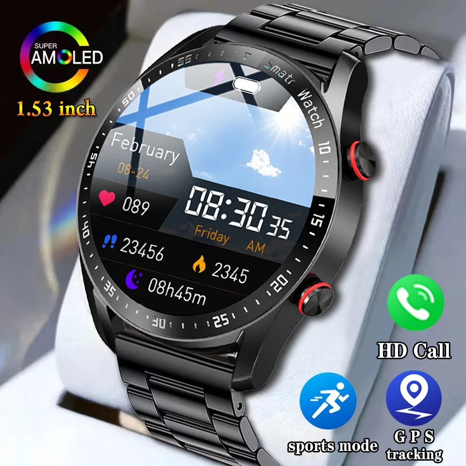 Men's Smart Watch 1.5 Inch Full Touch Screen, Bluetooth Call, Fitness & Sports Smartwatch for Android & iOS