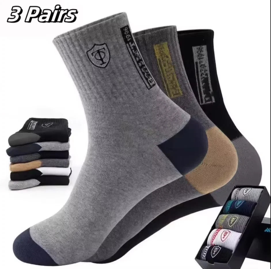 5 Pairs Men's Bamboo Socks Breathable Cotton Winter Business