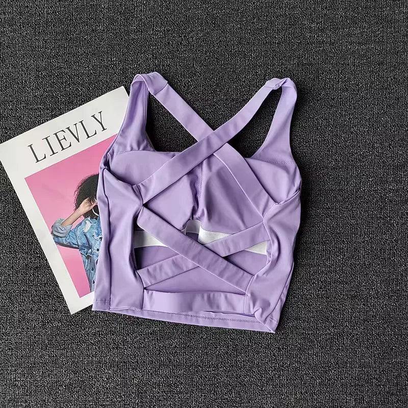 Women's Push Up Sports Bra – Breathable Fitness Yoga Gym Bralette Top