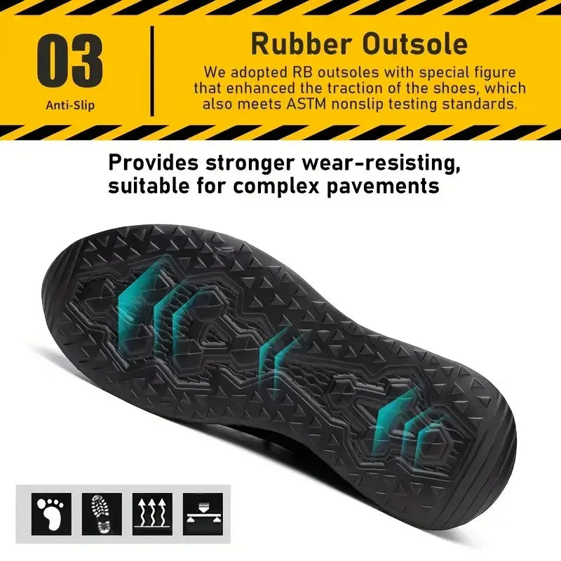 Unisex Steel Toe Safety Work Shoes Lightweight Anti-Puncture Sneakers