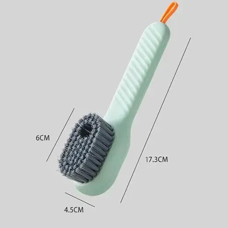 Long Handle Shoe Cleaning Brush – Soft Bristles with Soap Dispenser & Hook