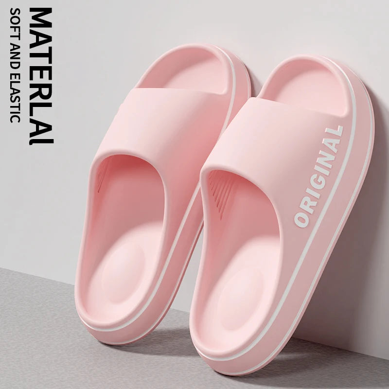 Unisex Letter Slides Slippers Thick Sole Anti-Slip Sandals for Summer