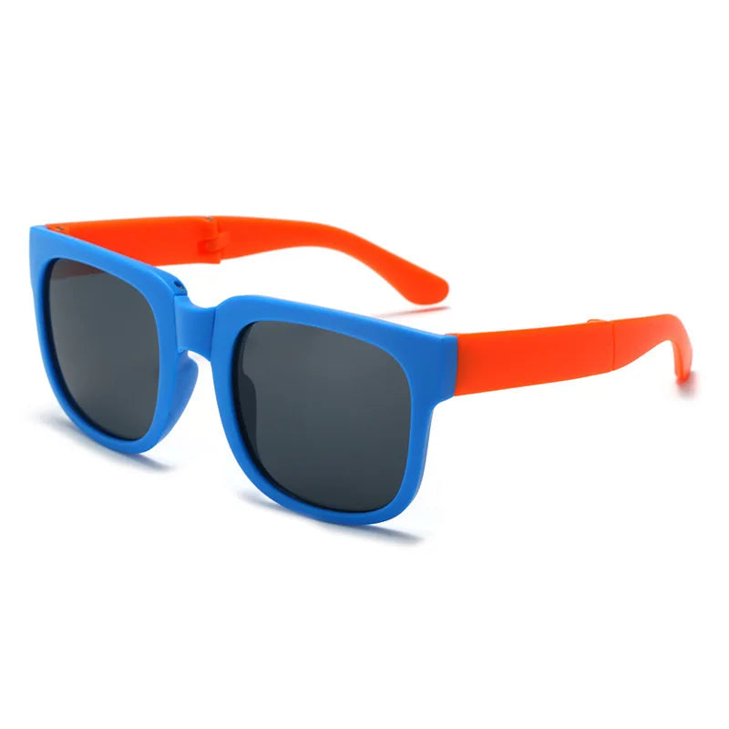 Kids Colorful Foldable Sunglasses UV400 Square Shades for Boys & Girls