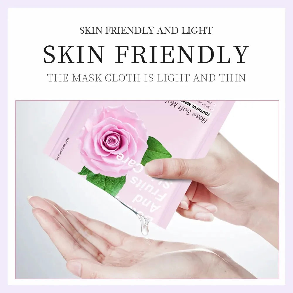 8pcs Natural Plant Face Masks – Hydrating & Firming Korean Skincare Set