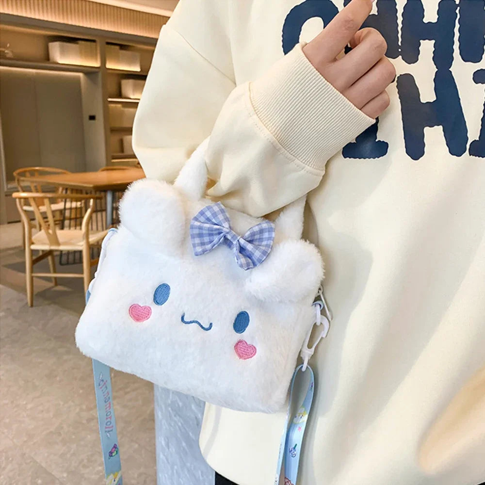 Plush Cartoon Crossbody Bag Kuromi Cinnamoroll Melody for Girls