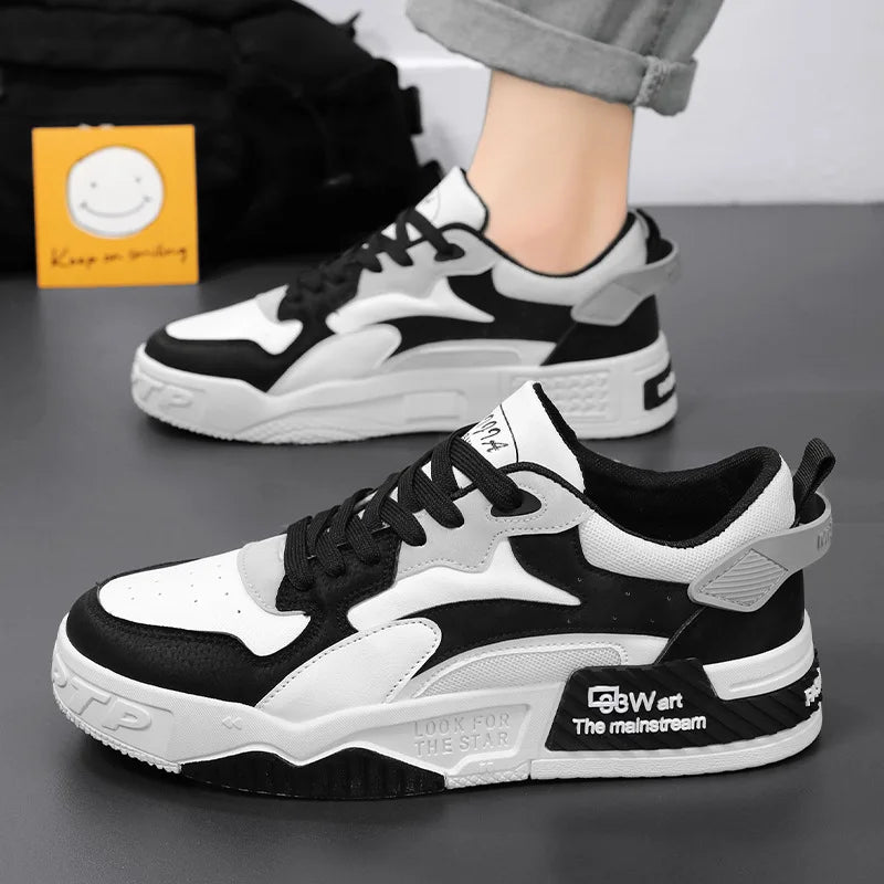 Men's Autumn Platform Sneakers Lace-Up Vulcanized Casual Shoes
