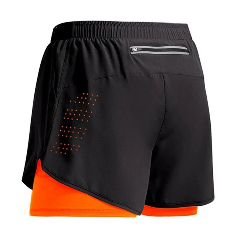 Men's Quick-Dry Double Layer Running Shorts – Fitness, Workout, Bodybuilding Sport Shorts