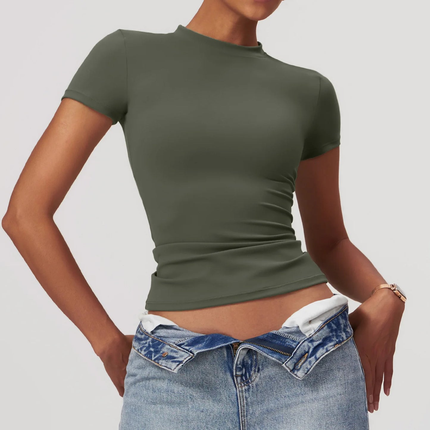 Women's Running Sports T-Shirt Short Sleeve Breathable Gym Yoga Fitness Tee