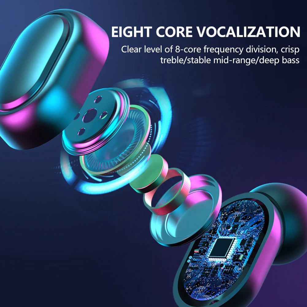 Wireless Bluetooth Headphones HiFi Sound Sport Waterproof Earbuds w/Mic