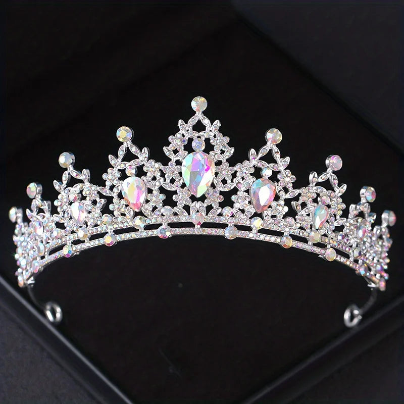 Crystal Bridal Tiara Silver Wedding Crown Diadem Headpiece Hair Jewelry