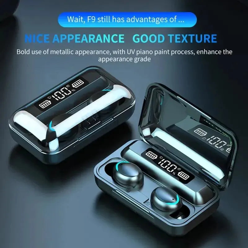 Wireless Bluetooth Earbuds Waterproof Headphones w/Charging Case